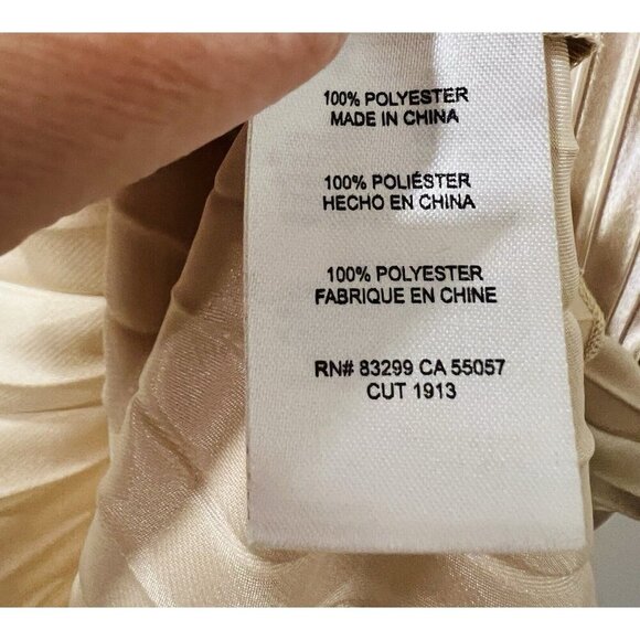 Tash and Sophie Satin Pleated Champagne Midi Skirt Size XL Pull-On Lined NWT - Picture 10 of 10